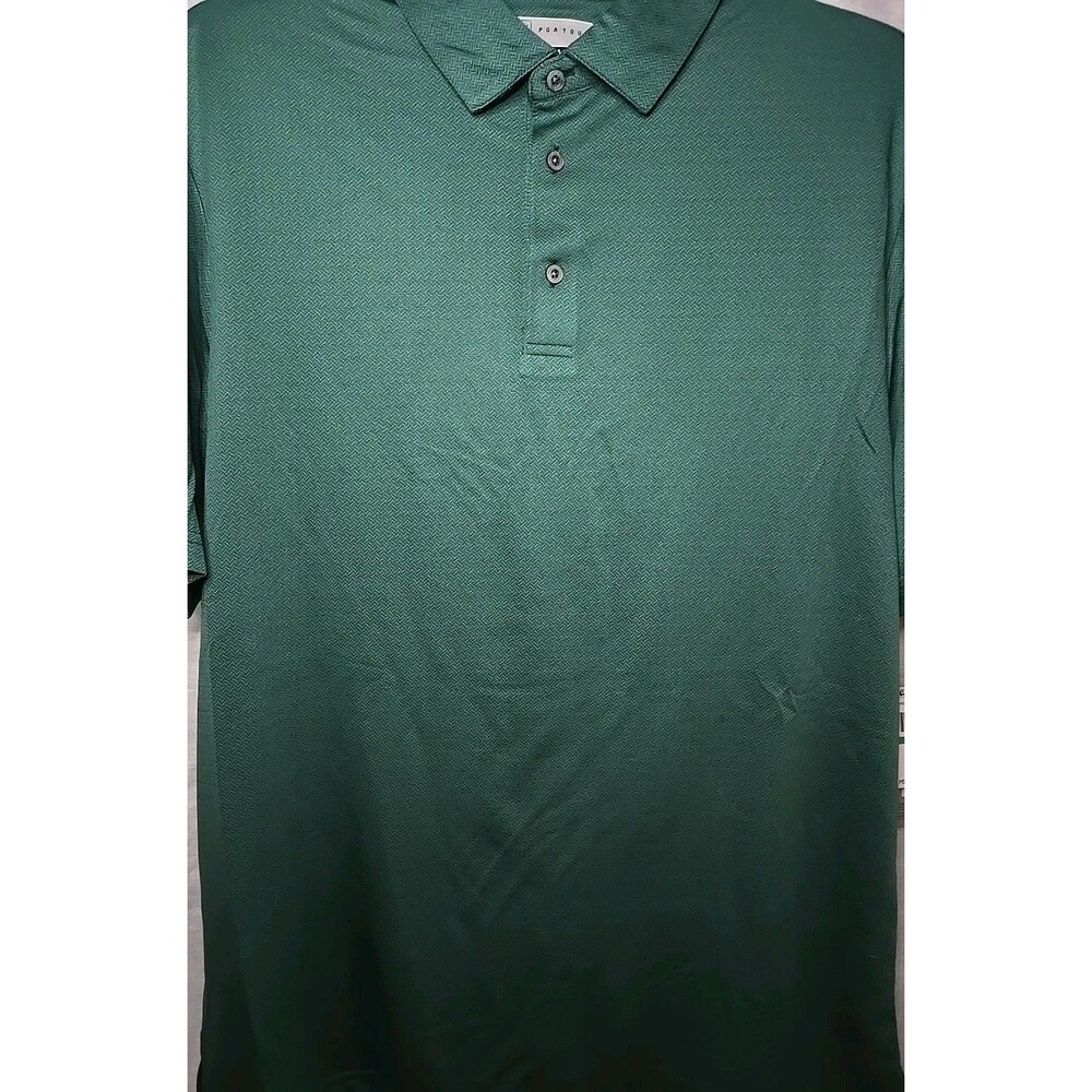 PGA Tour Short Sleeve Polo Golf Shirt, Sz LT, Storm/Blue Spruce NWT - Picture 2 of 9